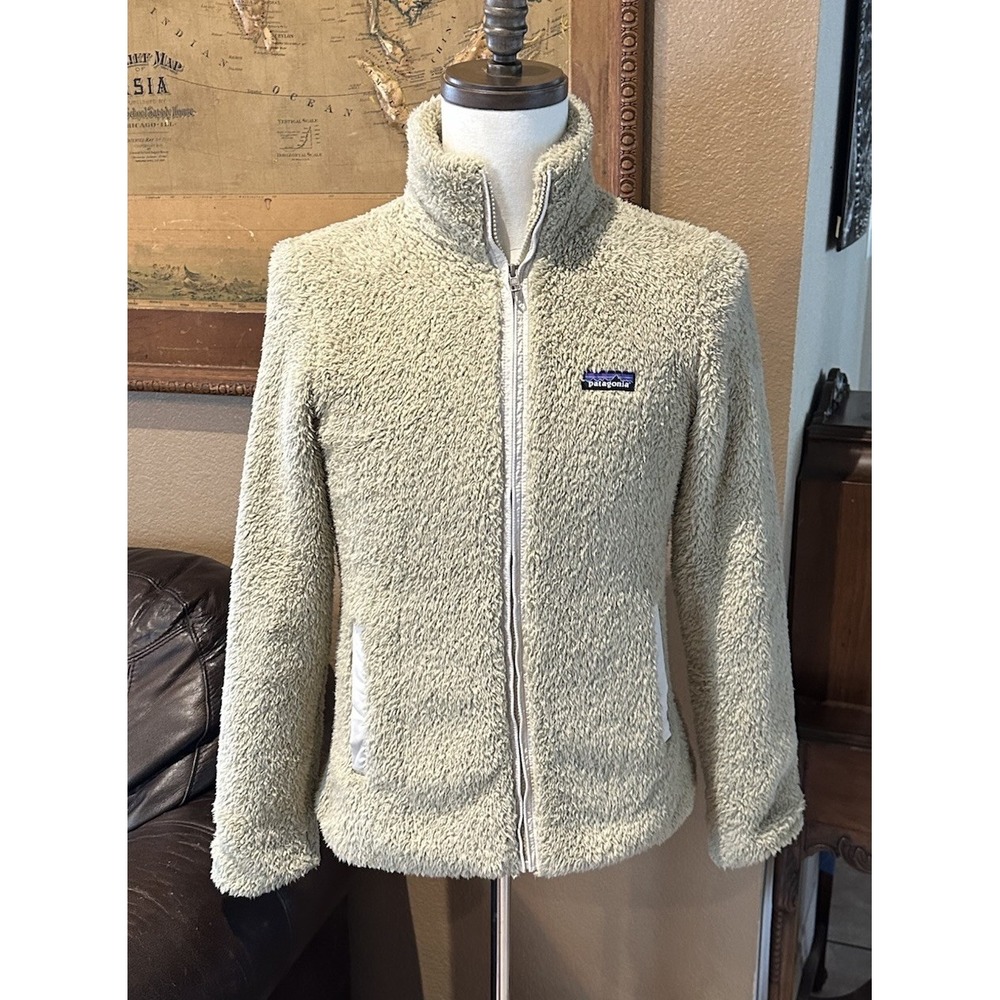 Patagonia Los Gatos Full Zip Fleece Jacket Cream Tan Plush High Pile Women's M